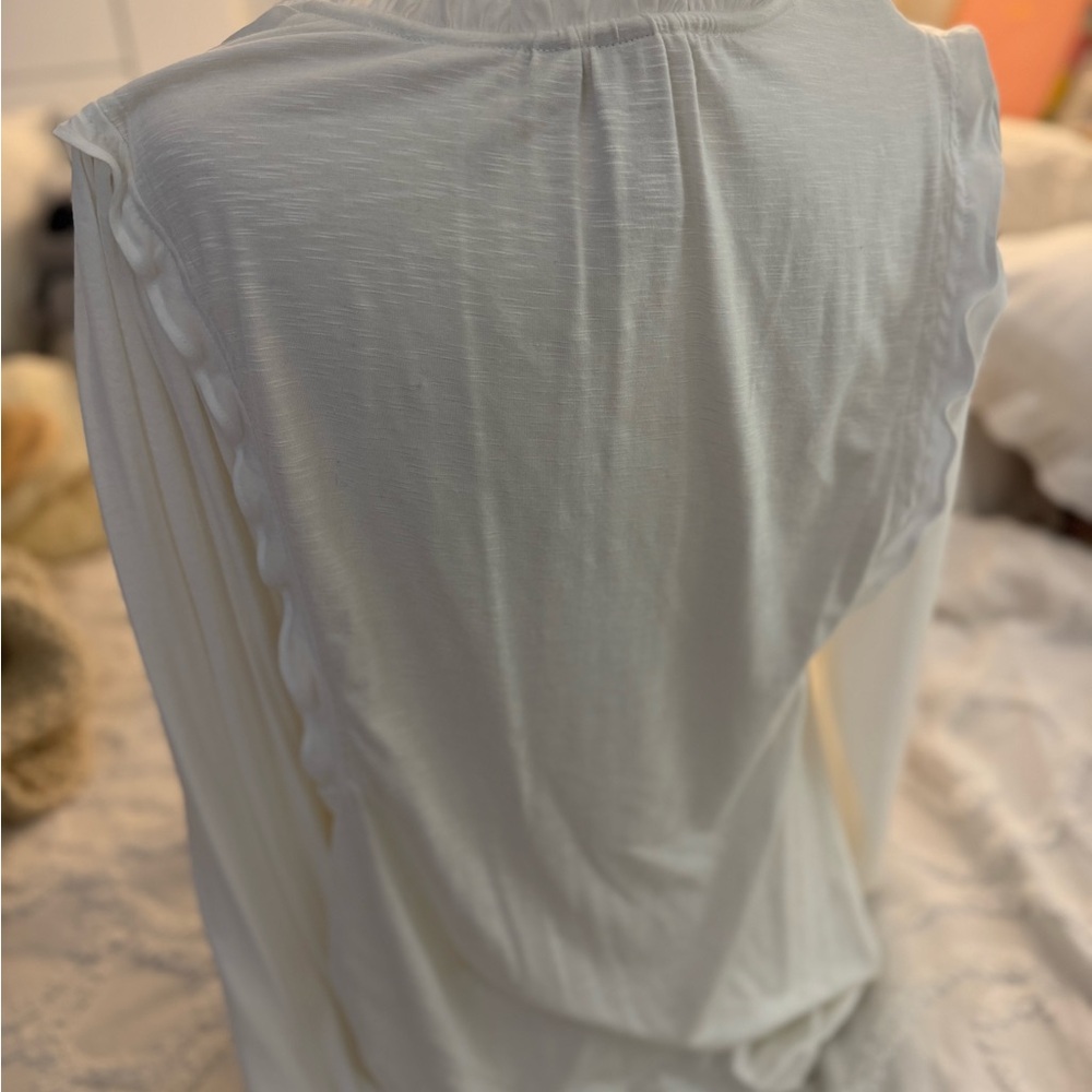 Dolan White Ruffle Blouse - Picture 7 of 7